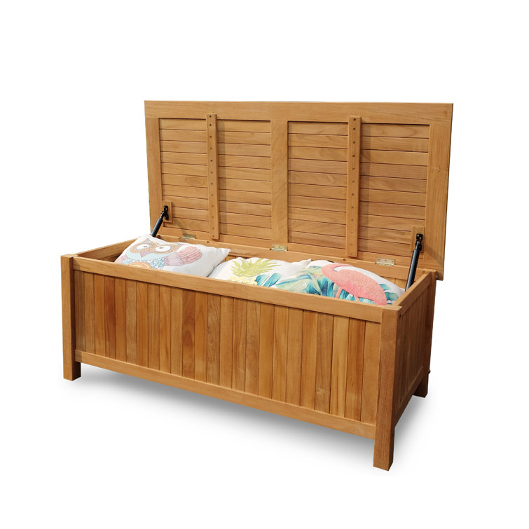 Summerton Teak Solid Wood Deck Box & Reviews Birch Lane